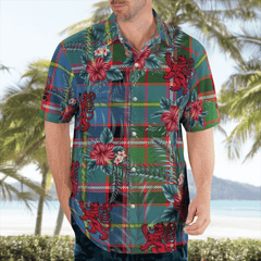 Clan Norvel (Stirling) Tartan Scottish Lion Hawaiian Shirt MS45 Norvel (Stirling) Tartan Tartan Hawaii Shirt   