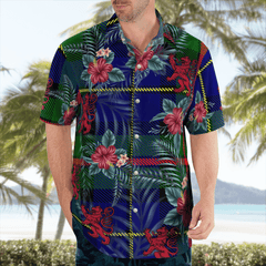 Clan MacLeod of Harris Modern Tartan Scottish Lion Hawaiian Shirt PJ63 MacLeod of Harris Modern Tartan Tartan Hawaii Shirt   