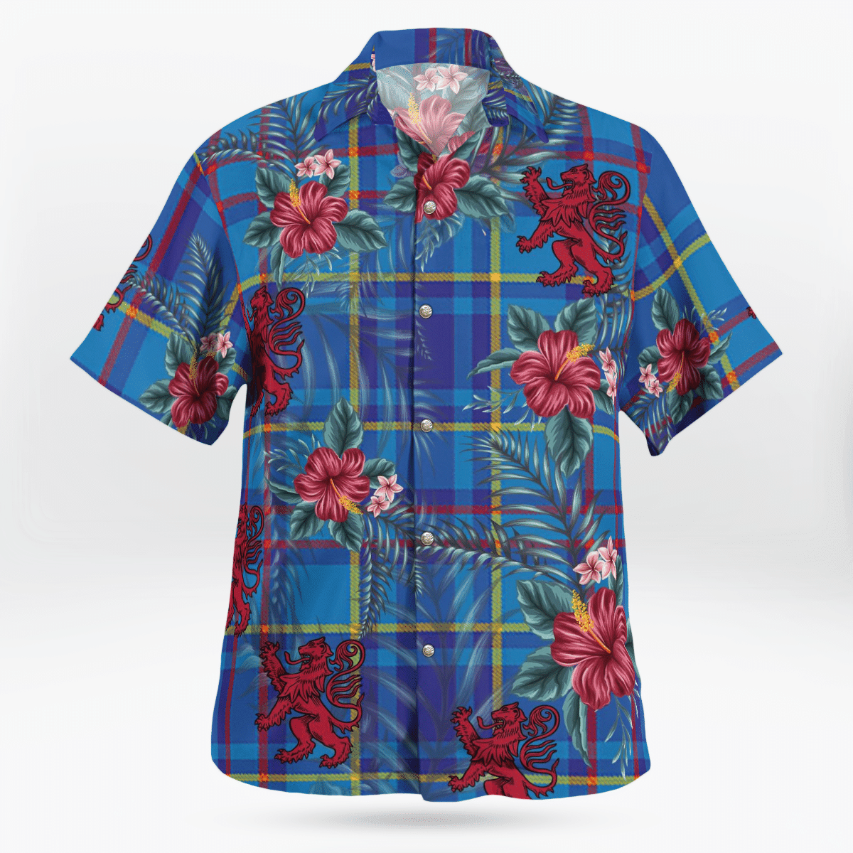 Clan Mercer Modern Tartan Scottish Lion Hawaiian Shirt BR46 Mercer Modern Tartan Tartan Hawaii Shirt   
