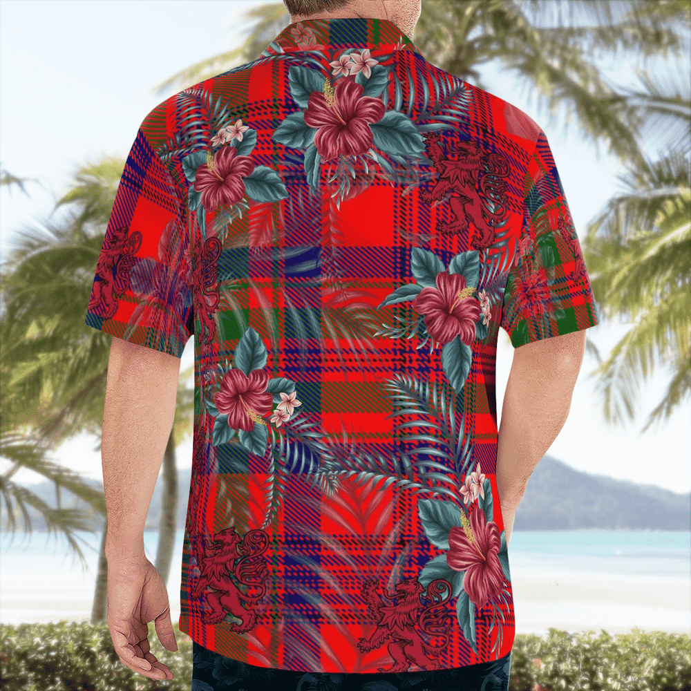 Clan Murray of Tulloch Modern Tartan Scottish Lion Hawaiian Shirt US33 Murray of Tulloch Modern Tartan Tartan Hawaii Shirt   