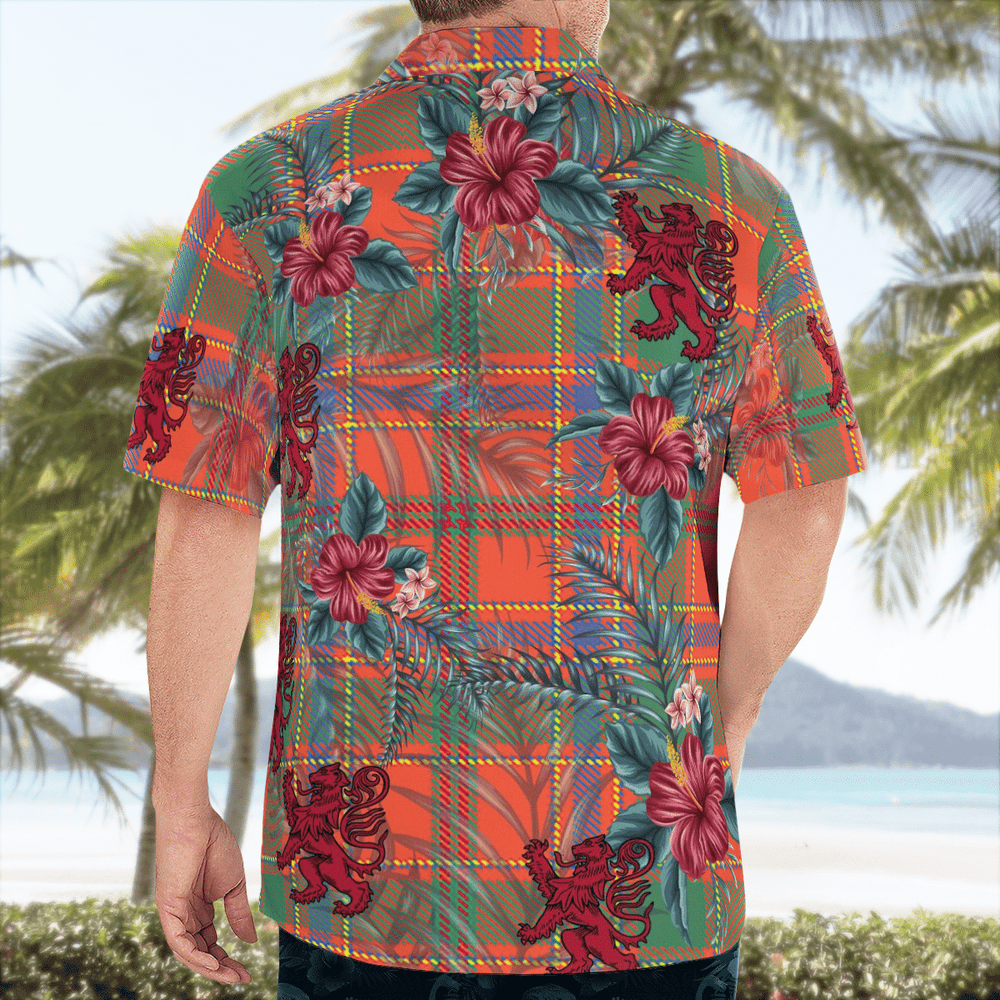 Clan Munro Ancient Tartan Scottish Lion Hawaiian Shirt FL13 Munro Ancient Tartan Tartan Hawaii Shirt   