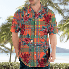 Clan Munro Ancient Tartan Scottish Lion Hawaiian Shirt FL13 Munro Ancient Tartan Tartan Hawaii Shirt   