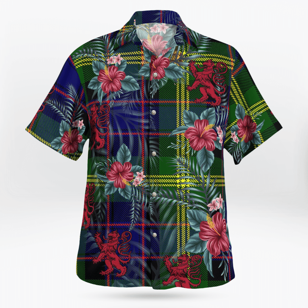 Clan Watson Modern Tartan Scottish Lion Hawaiian Shirt HN19 Watson Modern Tartan Tartan Hawaii Shirt   