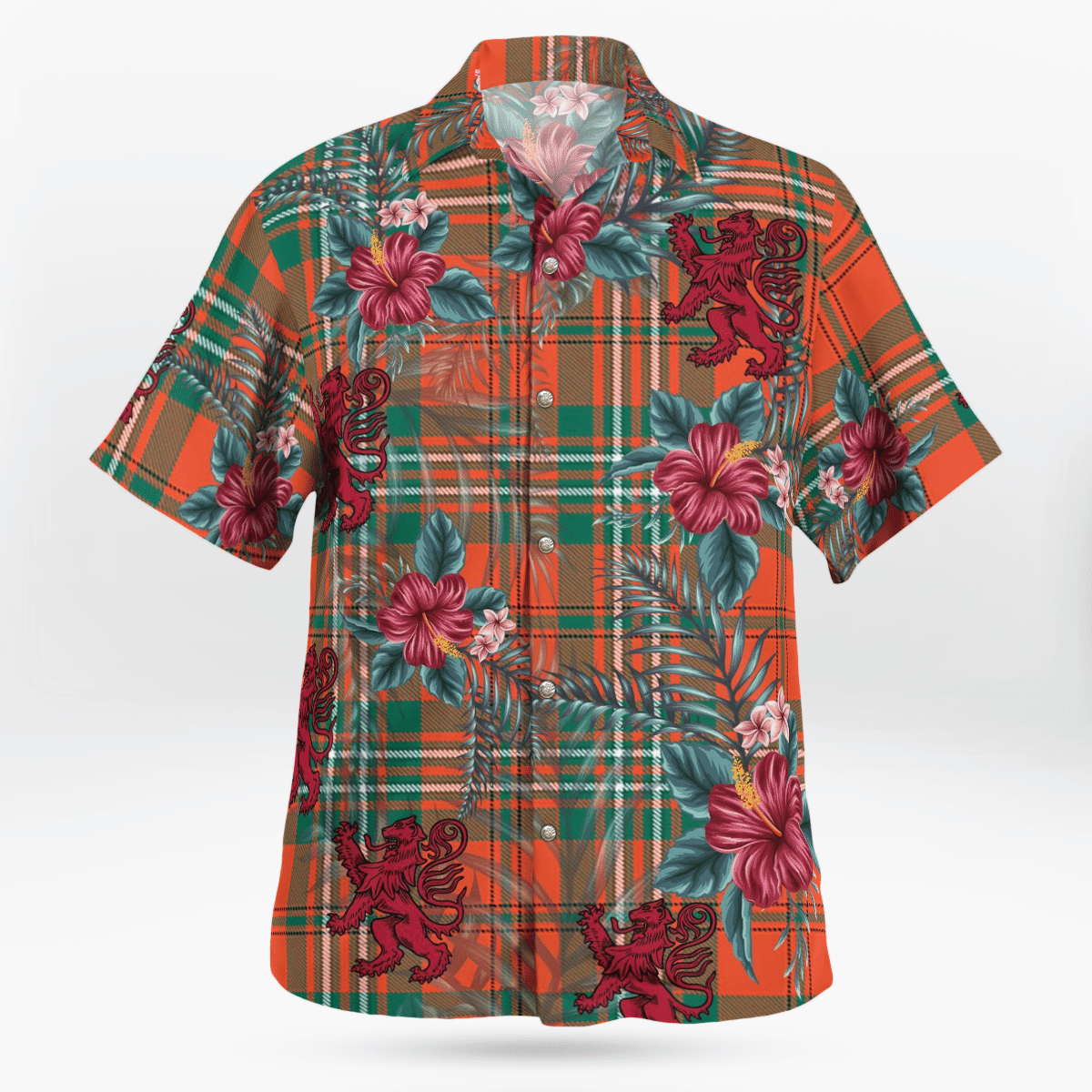 Clan Scott Ancient Tartan Scottish Lion Hawaiian Shirt AP39 Scott Ancient Tartan Tartan Hawaii Shirt   