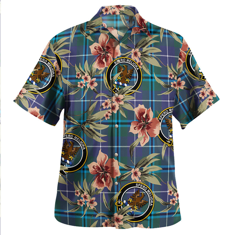 Clan Sandilands Tartan Crest Badge Aloha Hawaiian Shirt Tropical Old Style ZS55 Sandilands Tartan Tartan Today   