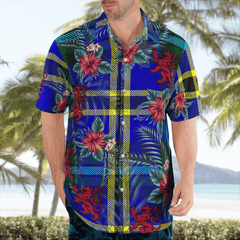 Clan Weir Modern Tartan Scottish Lion Hawaiian Shirt ZG89 Weir Modern Tartan Tartan Hawaii Shirt   