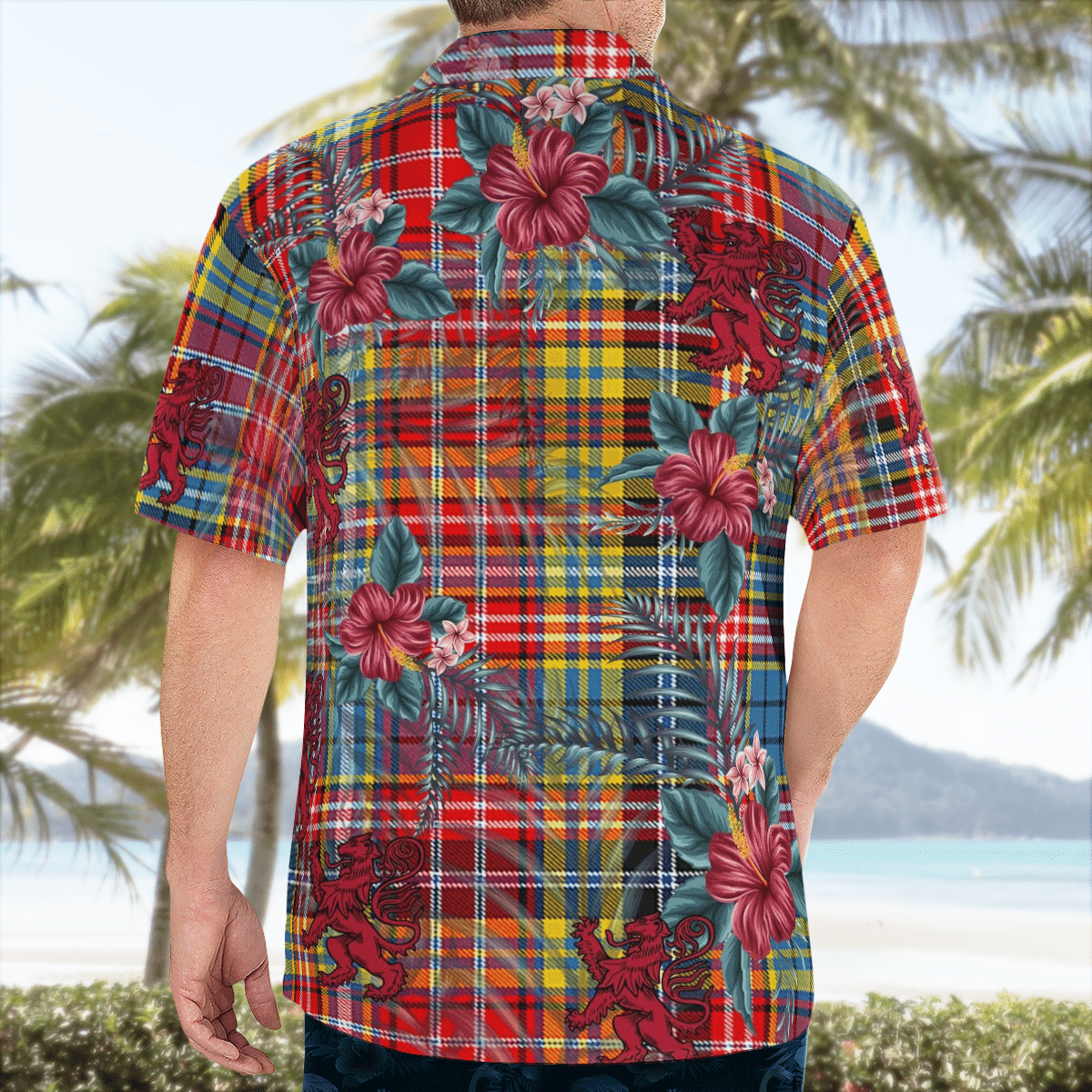 Clan Ogilvie of Airlie Ancient Tartan Scottish Lion Hawaiian Shirt GF96 Ogilvie of Airlie Ancient Tartan Tartan Hawaii Shirt   