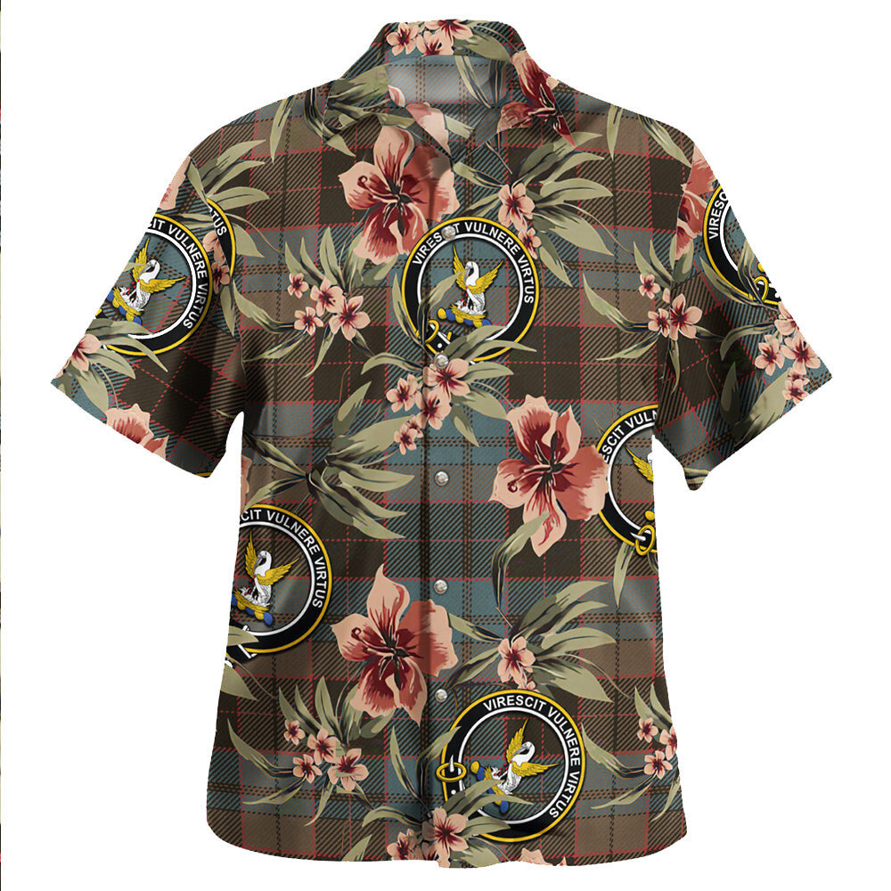 Clan Stewart Old Weathered Tartan Crest Badge Aloha Hawaiian Shirt Tropical Old Style NP53 Stewart Old Weathered Tartan Tartan Today   