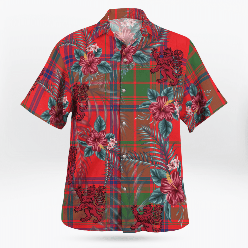 Clan Ross Modern Tartan Scottish Lion Hawaiian Shirt MO37 Ross Modern Tartan Tartan Hawaii Shirt   