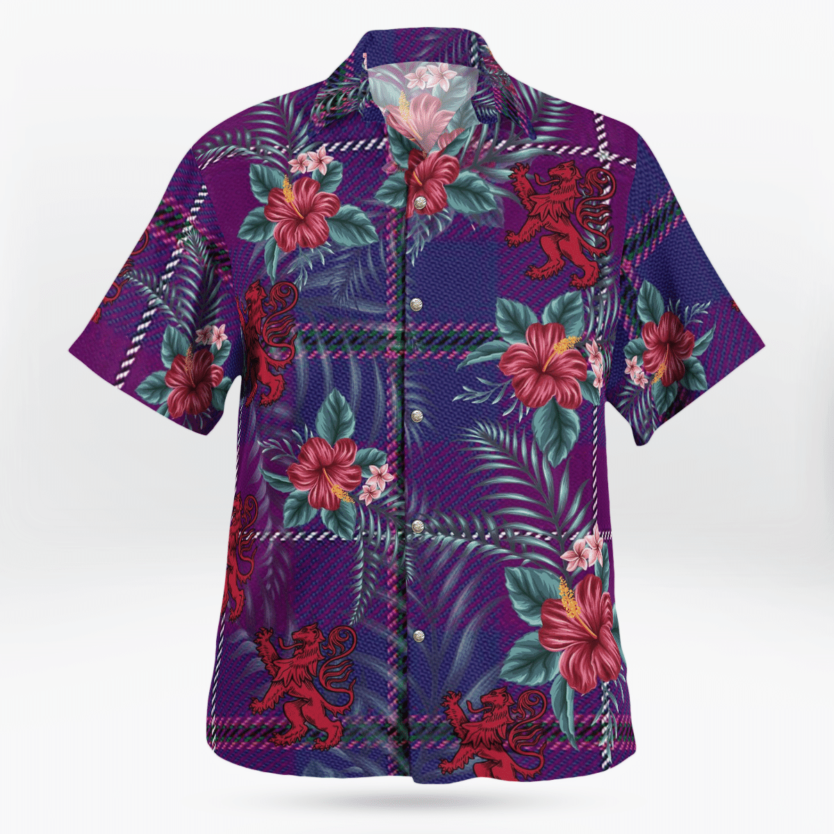 Clan Pride of Glencoe Tartan Scottish Lion Hawaiian Shirt DM67 Pride of Glencoe Tartan Tartan Hawaii Shirt   