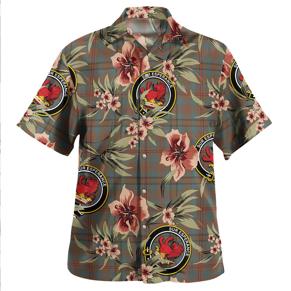 Clan Moncrieffe of Atholl Weathered Tartan Crest Badge Aloha Hawaiian Shirt Tropical Old Style XW15 Moncrieffe of Atholl Weathered Tartan Tartan Today   