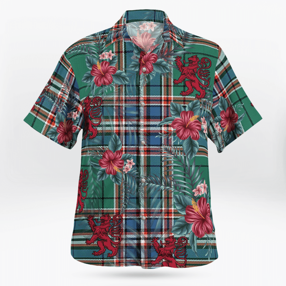 Clan MacFarlane Hunting Ancient Tartan Scottish Lion Hawaiian Shirt MI58 MacFarlane Hunting Ancient Tartan Tartan Hawaii Shirt   