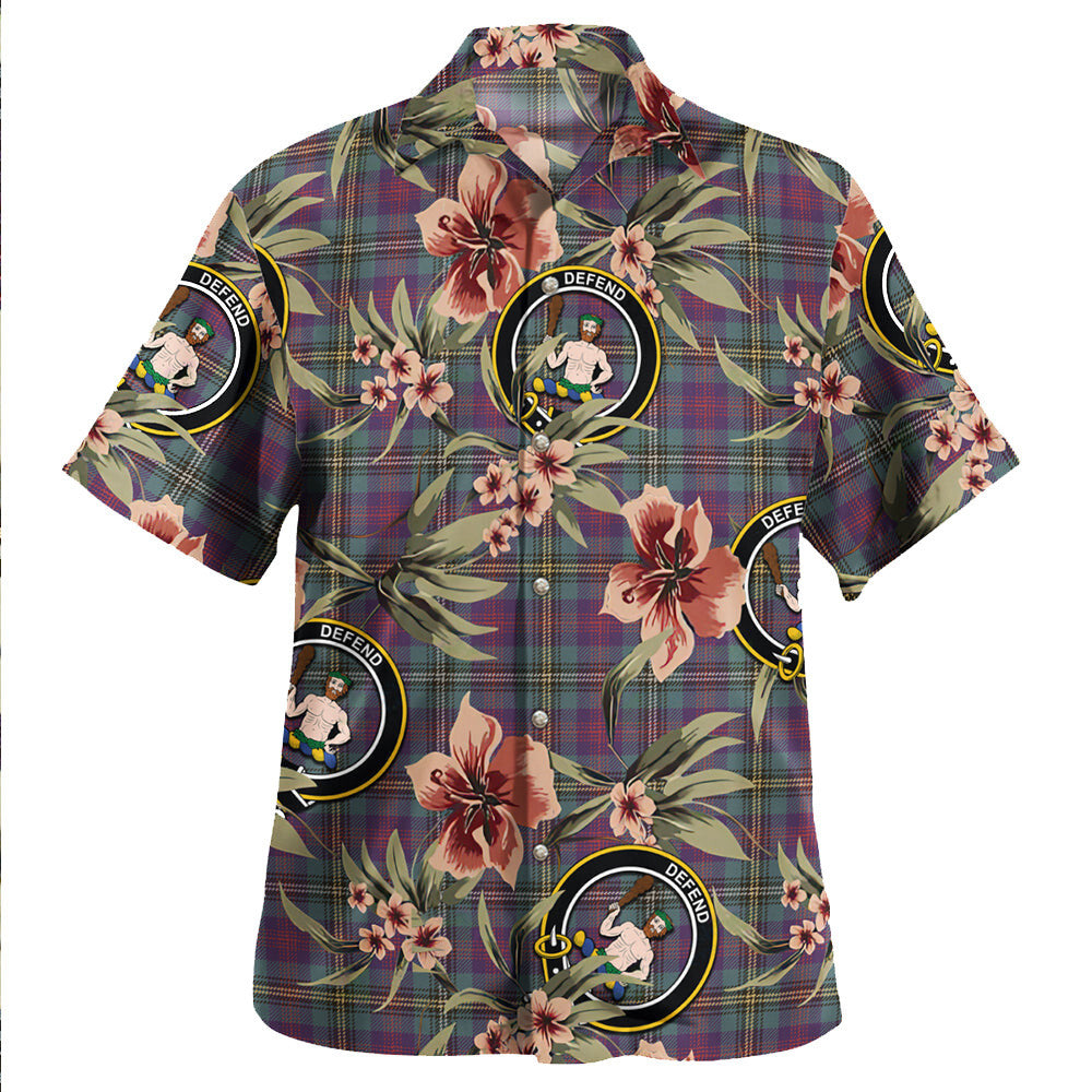 Clan Wood Weathered Tartan Crest Badge Aloha Hawaiian Shirt Tropical Old Style IK74 Wood Weathered Tartan Tartan Today   