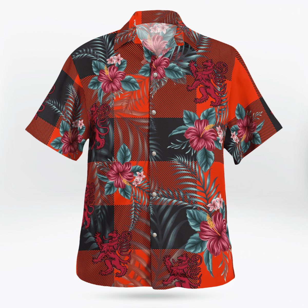 Clan Rob Roy MacGregor Ancient Tartan Scottish Lion Hawaiian Shirt JL89 Rob Roy MacGregor Ancient Tartan Tartan Hawaii Shirt   