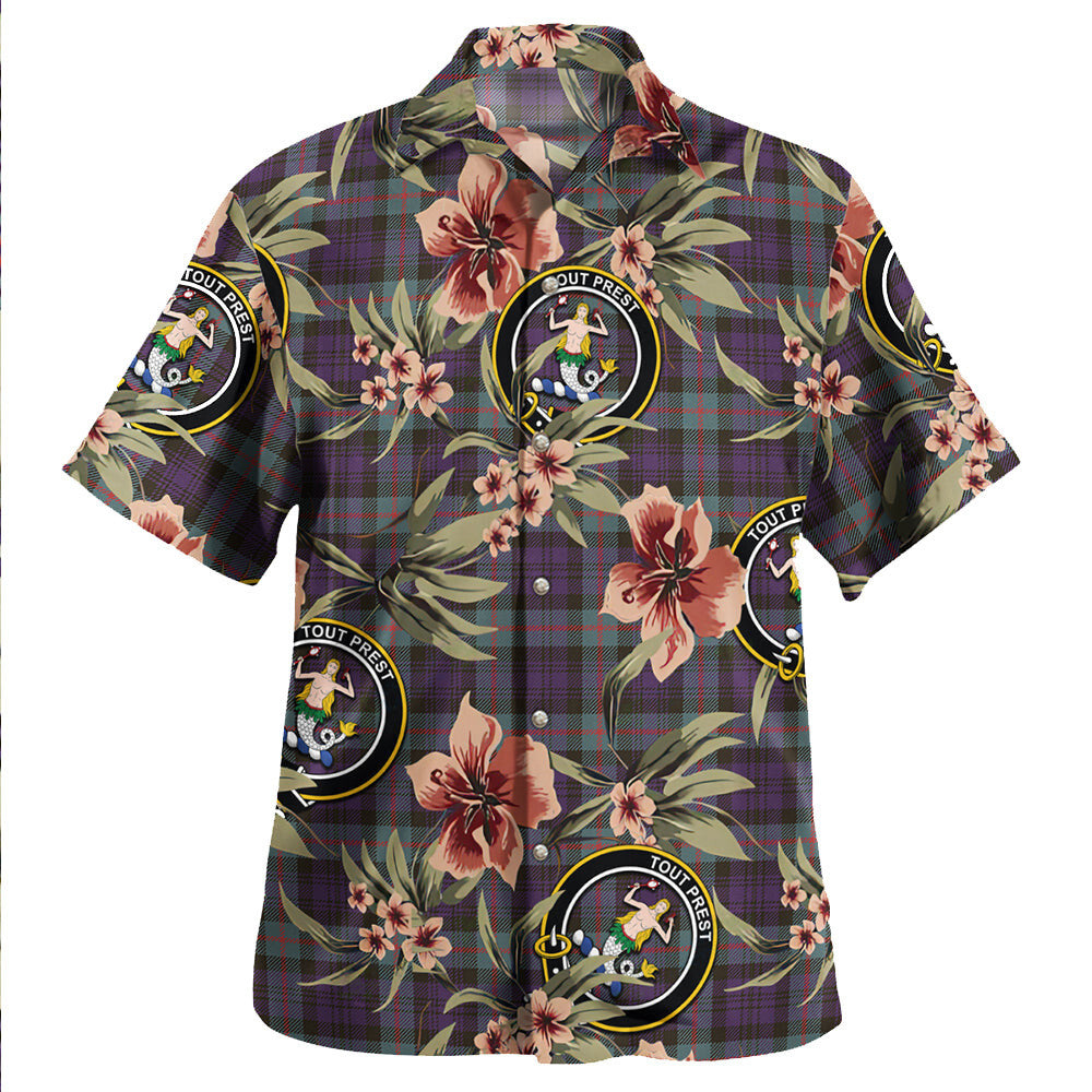 Clan Murray Weathered Tartan Crest Badge Aloha Hawaiian Shirt Tropical Old Style PO48 Murray Weathered Tartan Tartan Today   