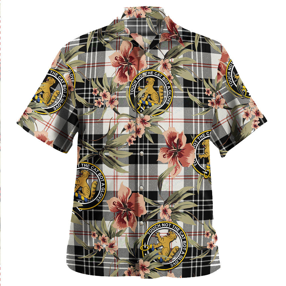 Clan MacPherson of Cluny Black & White Weathered Tartan Crest Badge Aloha Hawaiian Shirt Tropical Old Style VX15 MacPherson of Cluny Black & White Weathered Tartan Tartan Today   