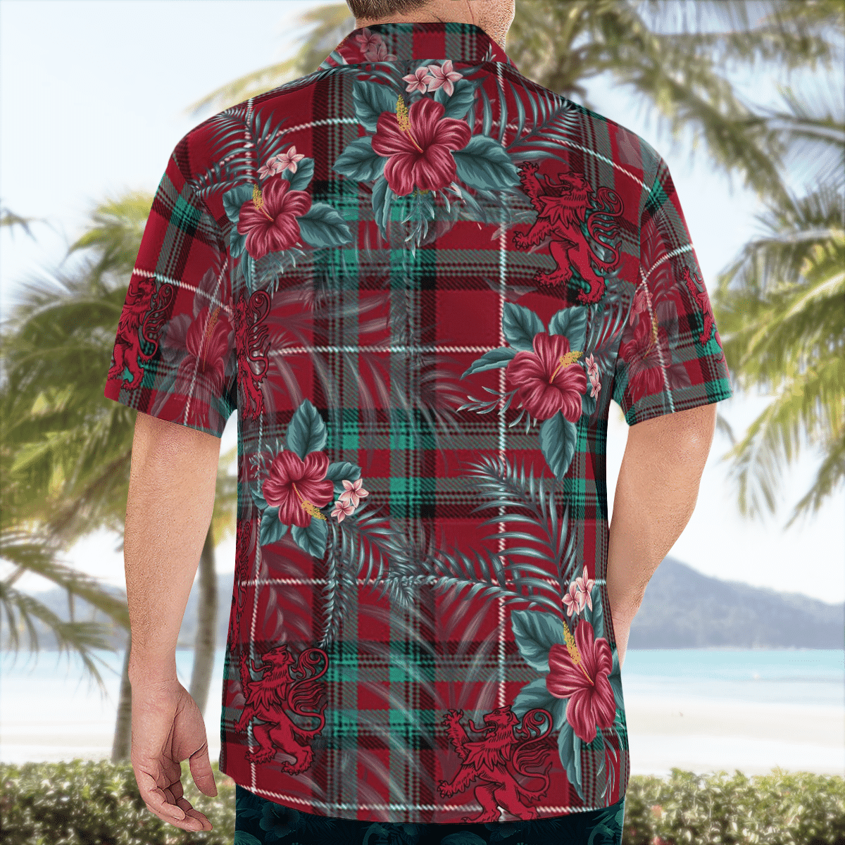 Clan Stewart (Stuart) of Bute Tartan Scottish Lion Hawaiian Shirt DY23 Stewart (Stuart) of Bute Tartan Tartan Hawaii Shirt   