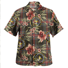Clan Stewart Black Weathered Tartan Crest Badge Aloha Hawaiian Shirt Tropical Old Style XH40 Stewart Black Weathered Tartan Tartan Today   