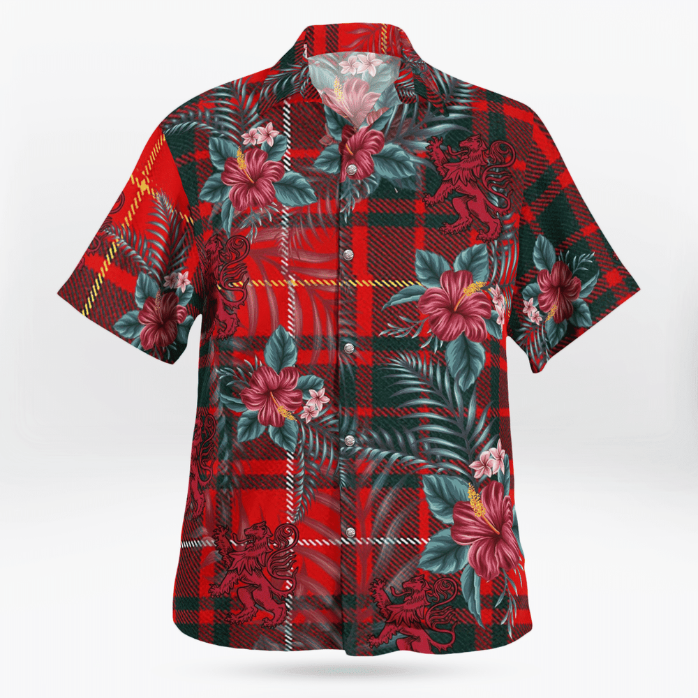 Clan Munro Modern 1 Tartan Scottish Lion Hawaiian Shirt UL72 Munro Modern 1 Tartan Tartan Hawaii Shirt   