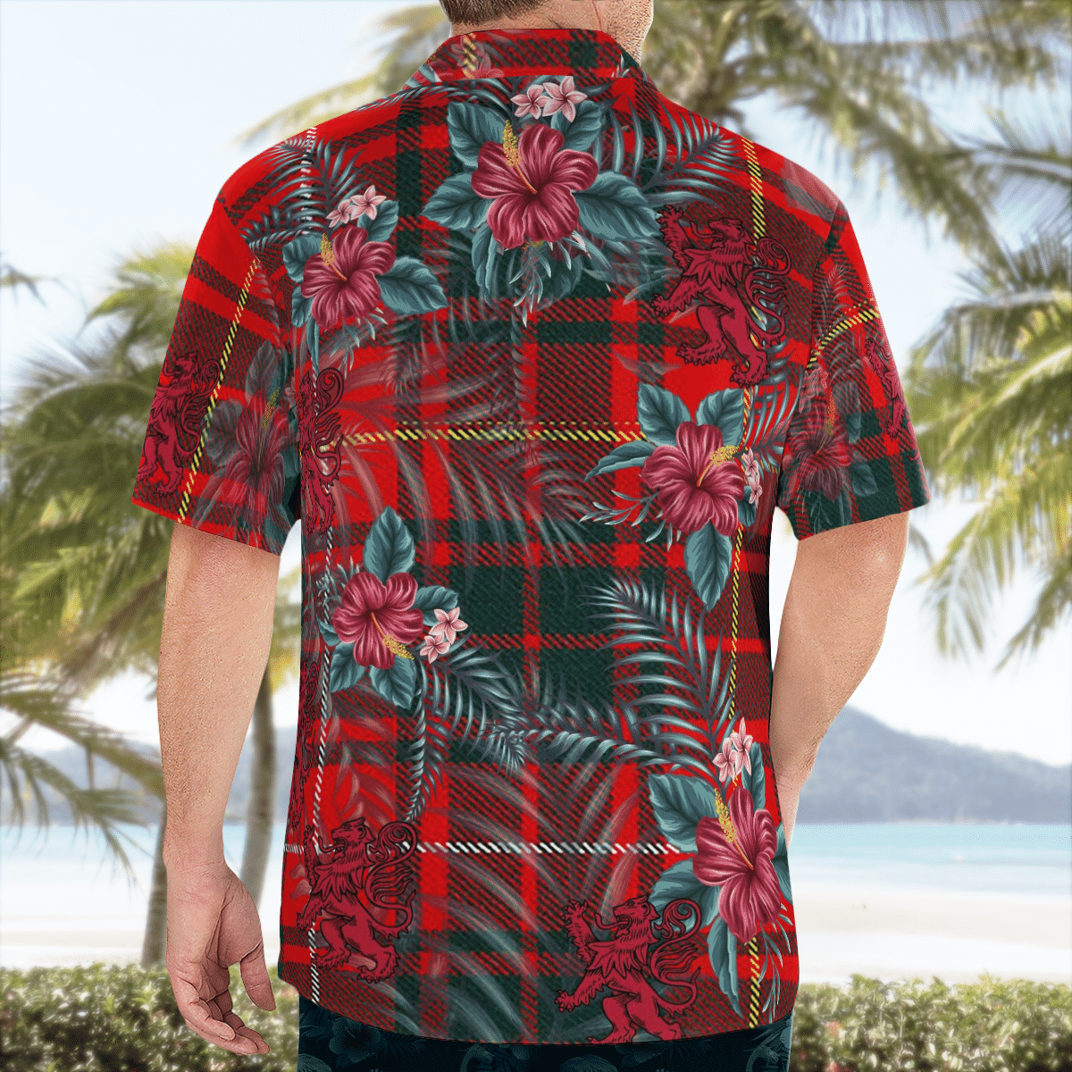 Clan Munro Modern 1 Tartan Scottish Lion Hawaiian Shirt UL72 Munro Modern 1 Tartan Tartan Hawaii Shirt   