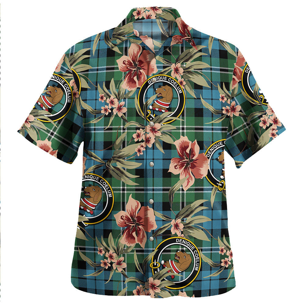 Clan Melville Ancient Tartan Crest Badge Aloha Hawaiian Shirt Tropical Old Style YT85 Melville Ancient Tartan Tartan Today   