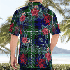 Clan Lamont Modern Tartan Scottish Lion Hawaiian Shirt PO19 Lamont Modern Tartan Tartan Hawaii Shirt   