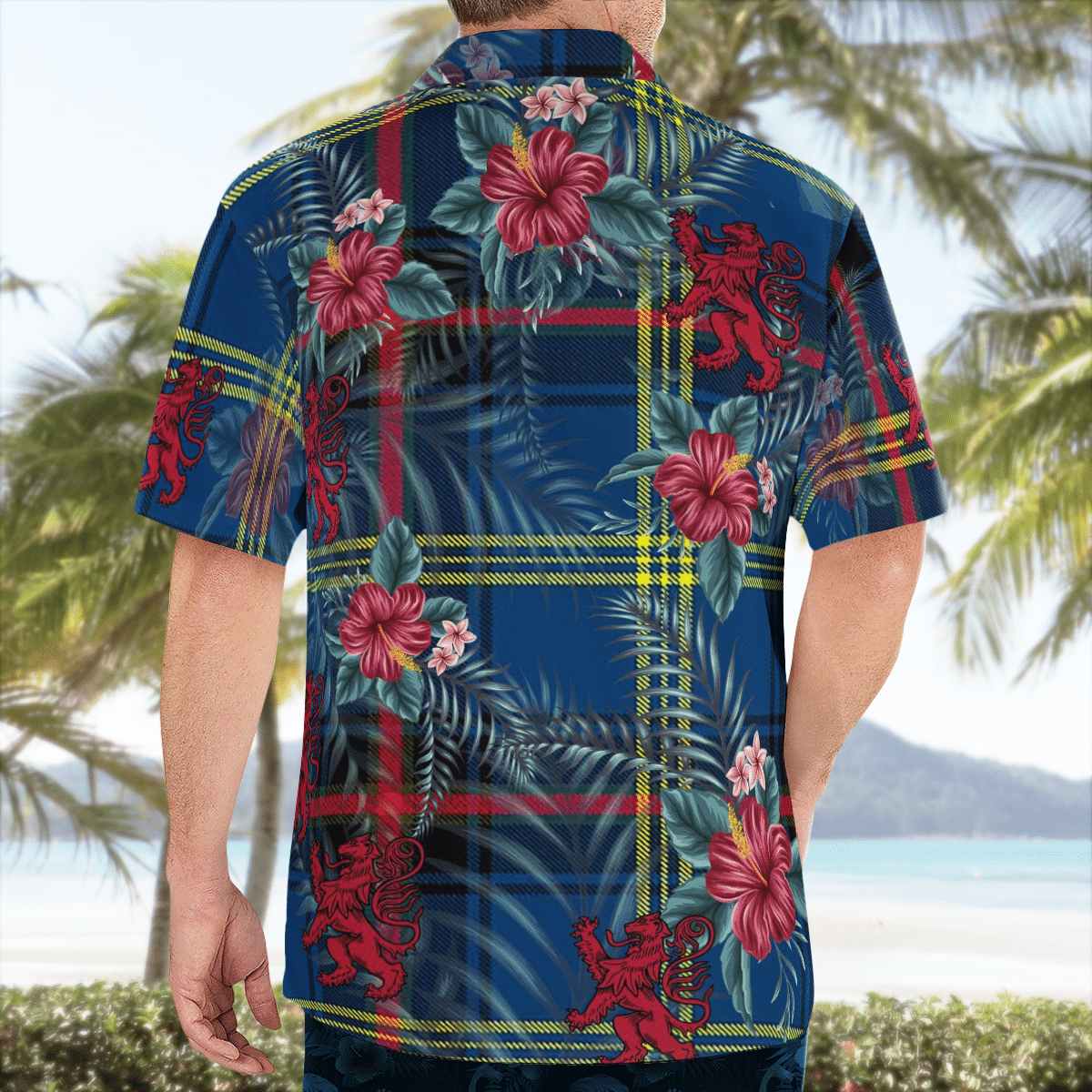 Clan Grewar Tartan Scottish Lion Hawaiian Shirt RK30 Grewar Tartan Tartan Hawaii Shirt   