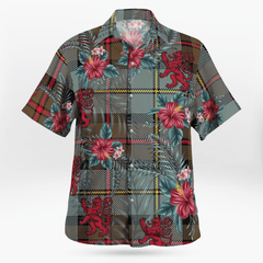 Clan MacLeod of Harris Weathered Tartan Scottish Lion Hawaiian Shirt KG49 MacLeod of Harris Weathered Tartan Tartan Hawaii Shirt   