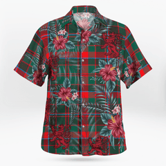 Clan Cumming Hunting Modern Tartan Scottish Lion Hawaiian Shirt TB78 Cumming Hunting Modern Tartan Tartan Hawaii Shirt   