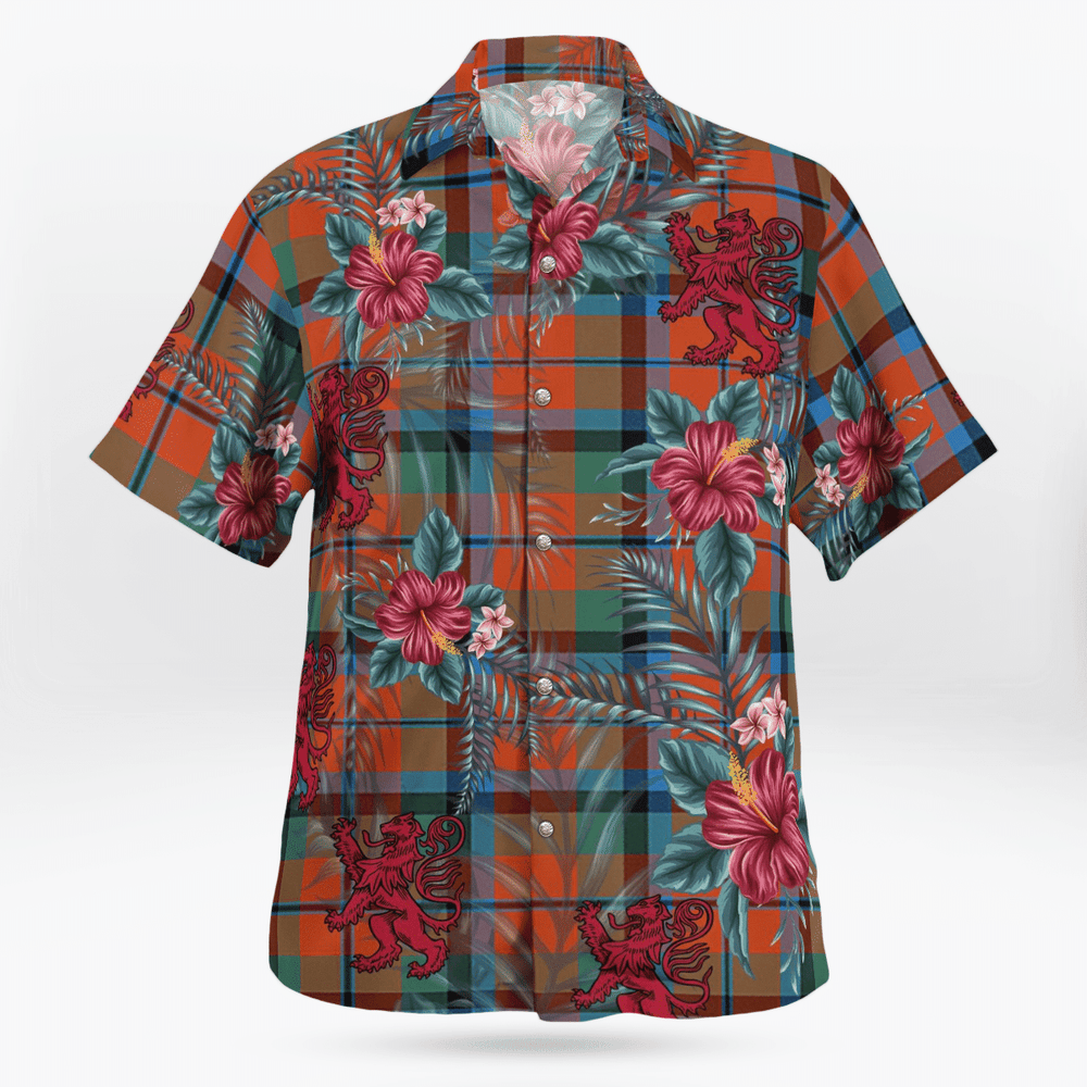 Clan MacNaughton Ancient Tartan Scottish Lion Hawaiian Shirt RQ46 MacNaughton Ancient Tartan Tartan Hawaii Shirt   