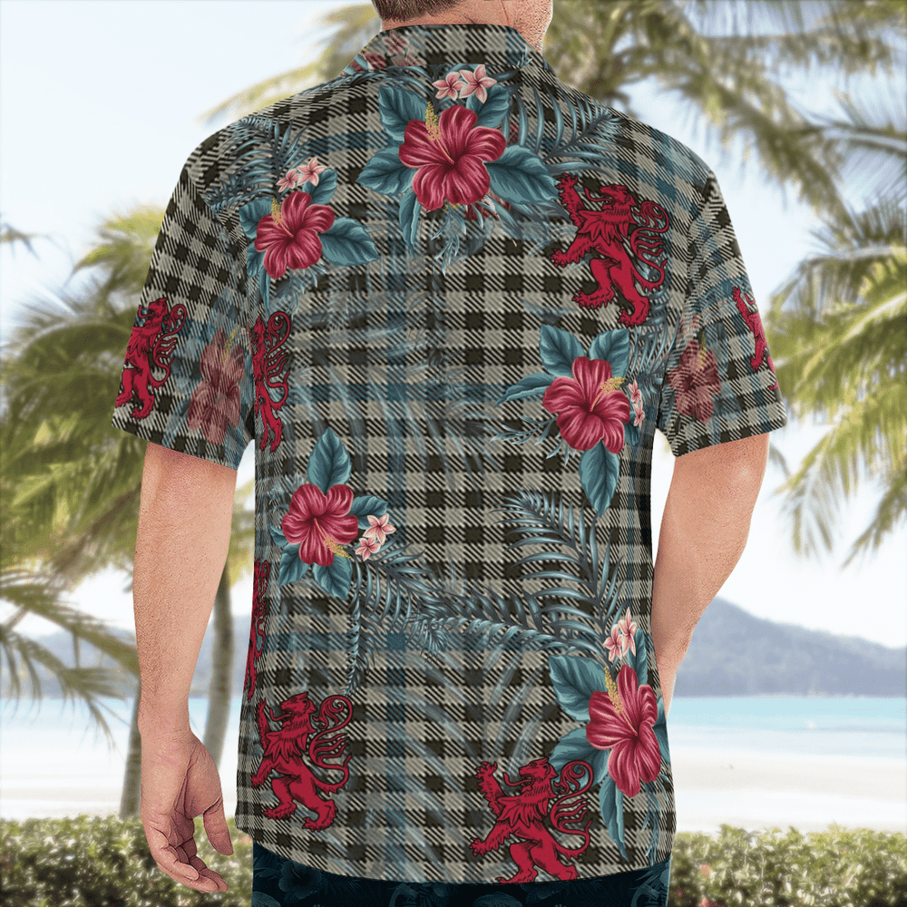 Clan Haig Check Tartan Scottish Lion Hawaiian Shirt KM46 Haig Check Tartan Tartan Hawaii Shirt   
