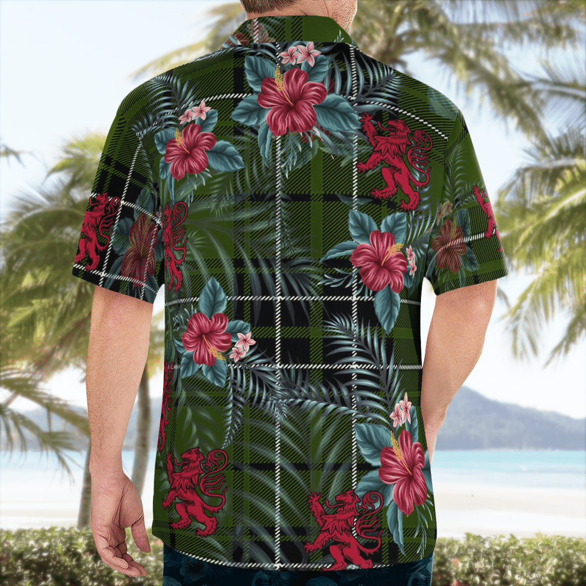 Clan MacLean Hunting Tartan Scottish Lion Hawaiian Shirt XT75 MacLean Hunting Tartan Tartan Hawaii Shirt   