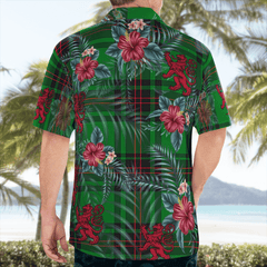Clan Halkerston Tartan Scottish Lion Hawaiian Shirt TX76 Halkerston Tartan Tartan Hawaii Shirt   