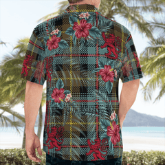 Clan Farquharson Weathered  Tartan Scottish Lion Hawaiian Shirt MS39 Farquharson Weathered Tartan Tartan Hawaii Shirt   