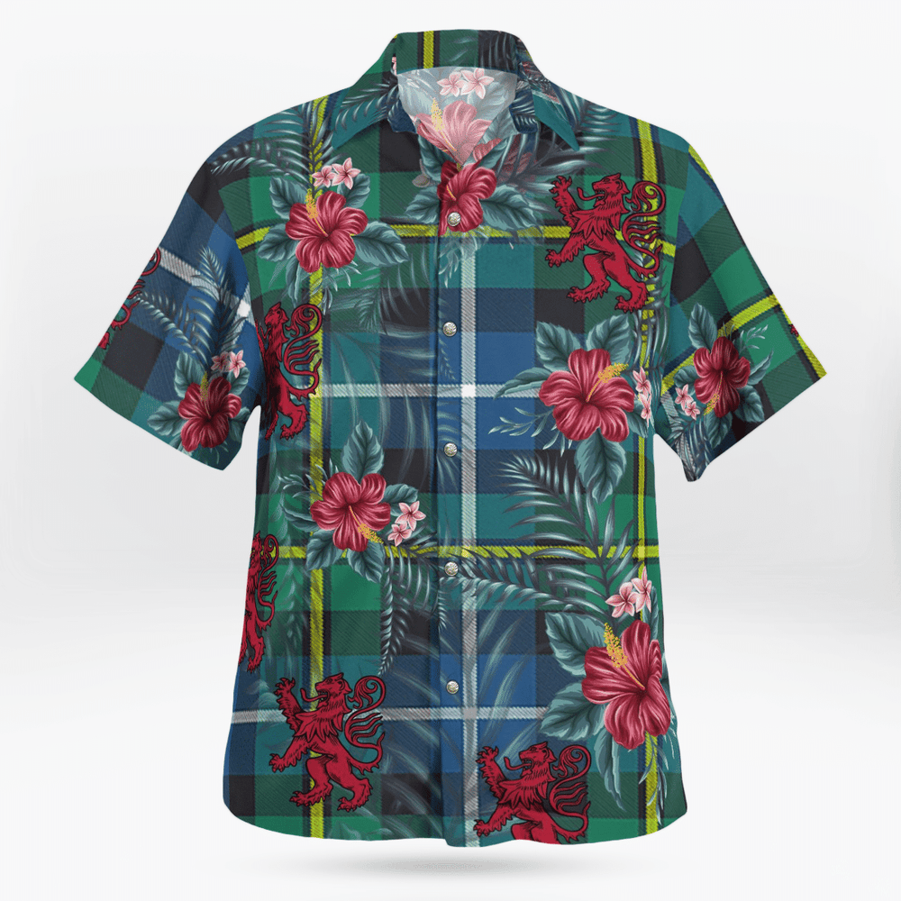 Clan MacNeill of Barra Ancient Tartan Scottish Lion Hawaiian Shirt UE72 MacNeill of Barra Ancient Tartan Tartan Hawaii Shirt   