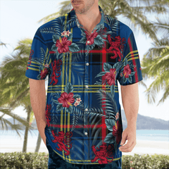 Clan Grewar Tartan Scottish Lion Hawaiian Shirt RK30 Grewar Tartan Tartan Hawaii Shirt   