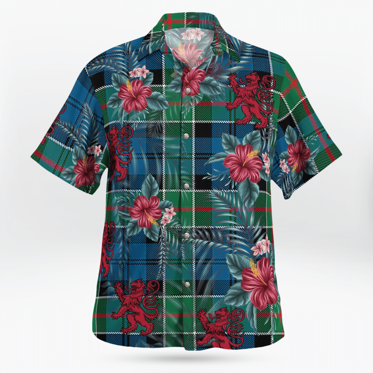 Clan Colquhoun Ancient Tartan Scottish Lion Hawaiian Shirt KK74 Colquhoun Ancient Tartan Tartan Hawaii Shirt   