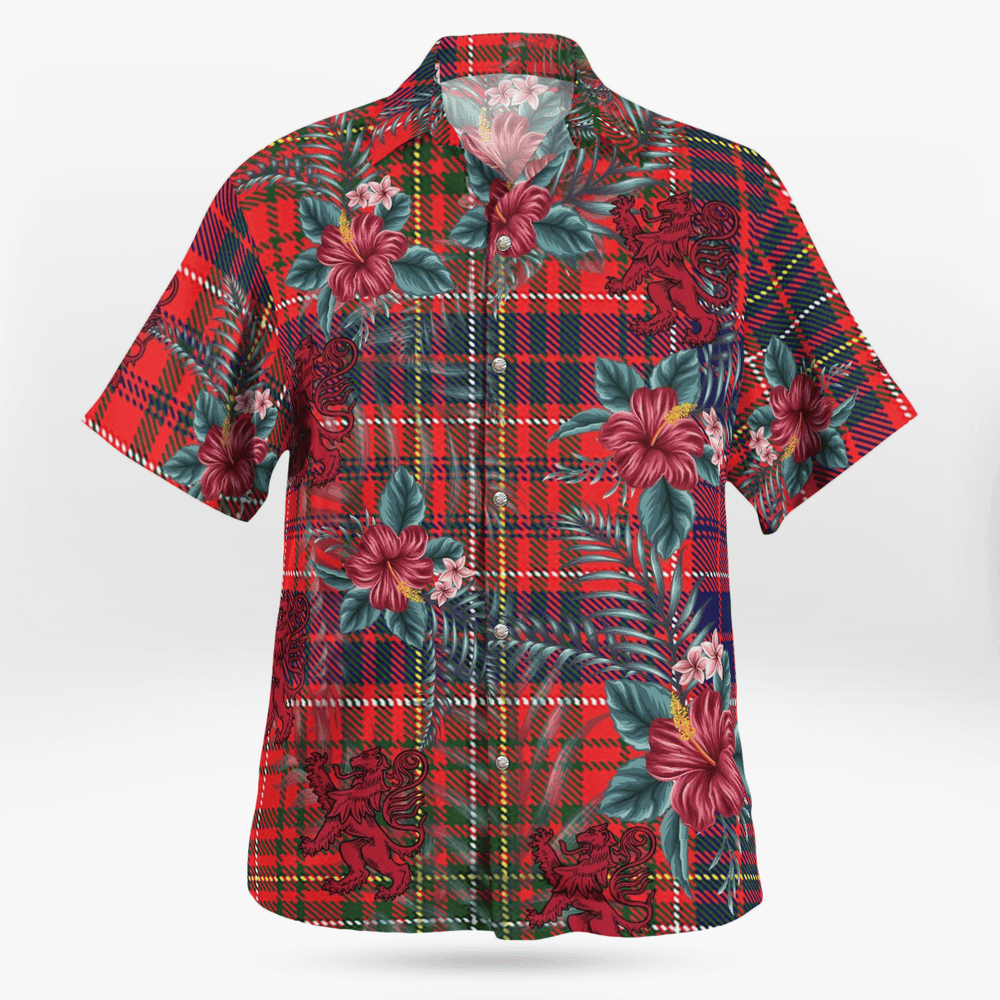 Clan Lumsden Modern Tartan Scottish Lion Hawaiian Shirt PK94 Lumsden Modern Tartan Tartan Hawaii Shirt   