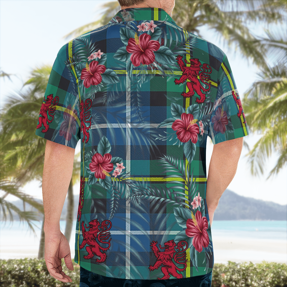 Clan MacNeill of Barra Ancient Tartan Scottish Lion Hawaiian Shirt UE72 MacNeill of Barra Ancient Tartan Tartan Hawaii Shirt   