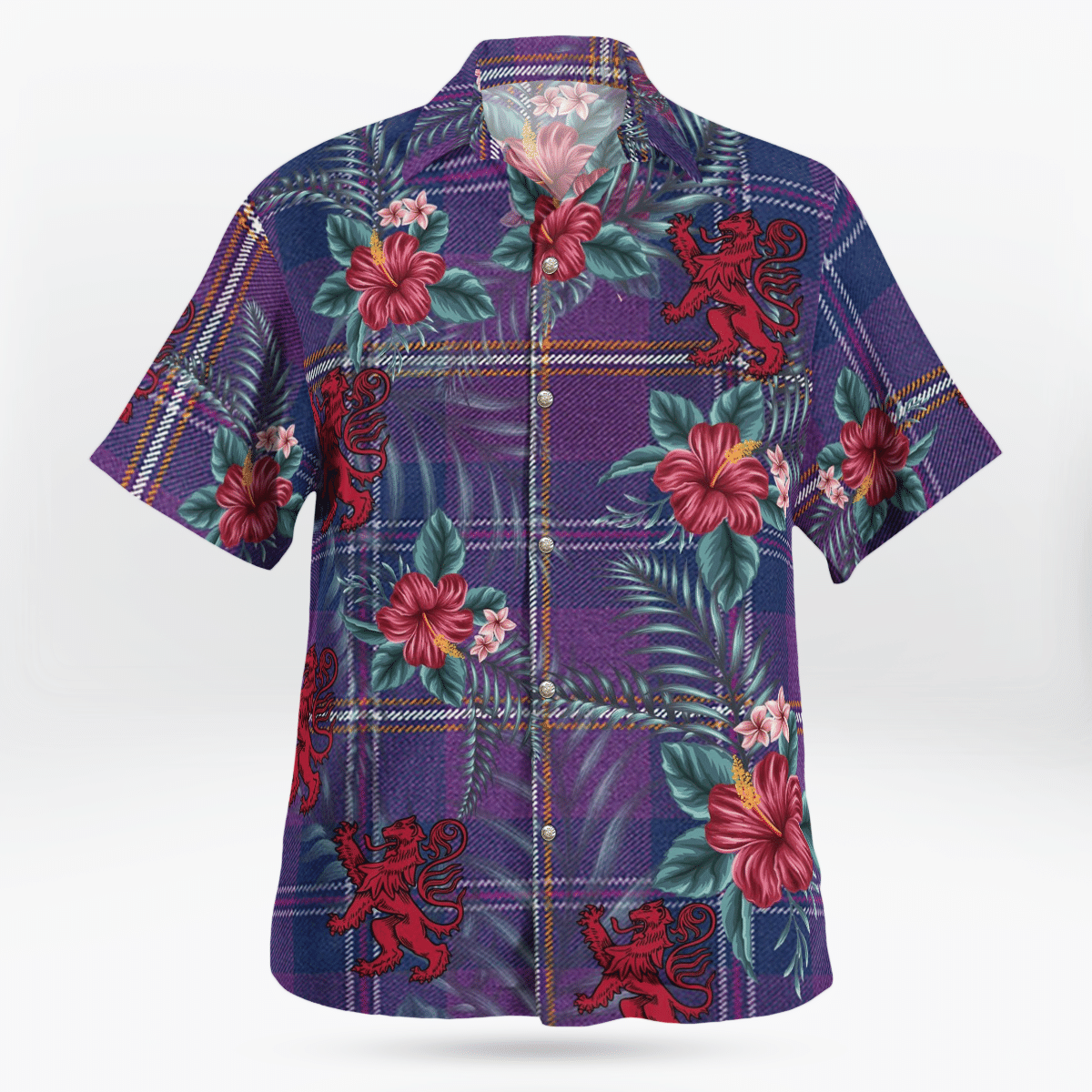 Clan Gretna Green Tartan Scottish Lion Hawaiian Shirt ZO29 Gretna Green Tartan Tartan Hawaii Shirt   