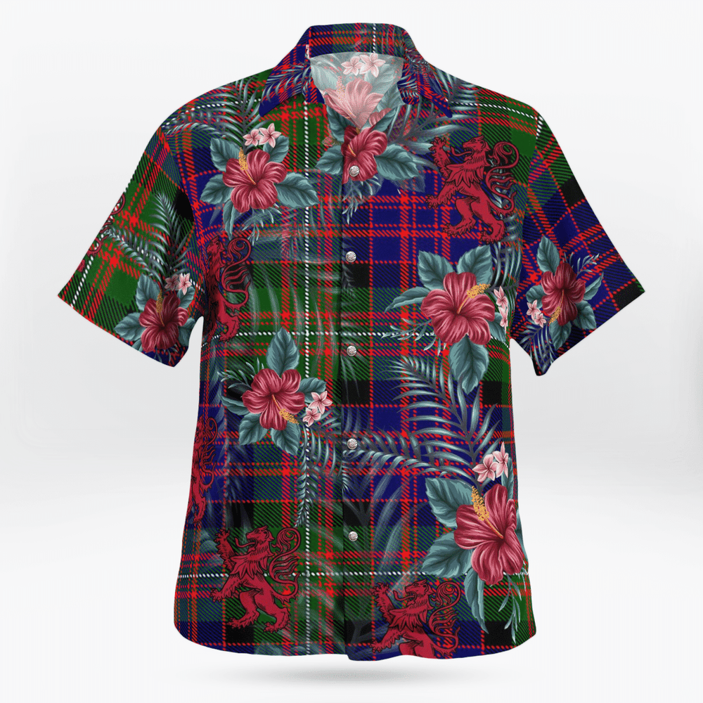 Clan MacDonnell of Glengarry Modern Tartan Scottish Lion Hawaiian Shirt CZ76 MacDonnell of Glengarry Modern Tartan Tartan Hawaii Shirt   