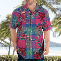 Clan Lindsay Ancient Tartan Scottish Lion Hawaiian Shirt UT86 Lindsay Ancient Tartan Tartan Hawaii Shirt   
