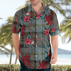 Clan MacLeod of Harris Weathered Tartan Scottish Lion Hawaiian Shirt KG49 MacLeod of Harris Weathered Tartan Tartan Hawaii Shirt   