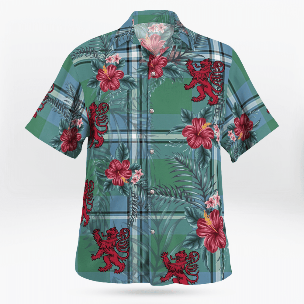 Clan Irvine Tartan Scottish Lion Hawaiian Shirt RP77 Irvine Tartan Tartan Hawaii Shirt   