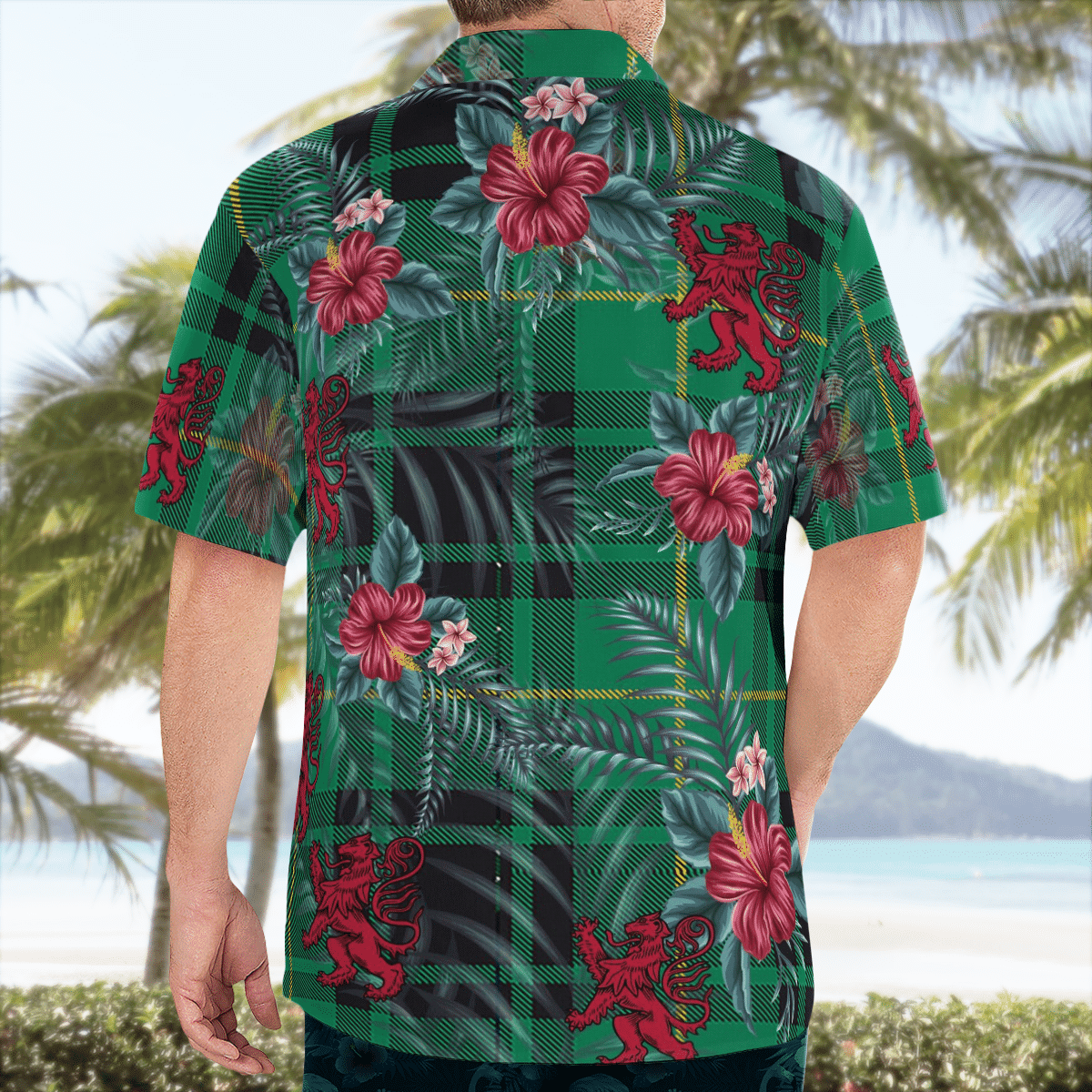 Clan MacArthur Ancient Tartan Scottish Lion Hawaiian Shirt EL57 MacArthur Ancient Tartan Tartan Hawaii Shirt   