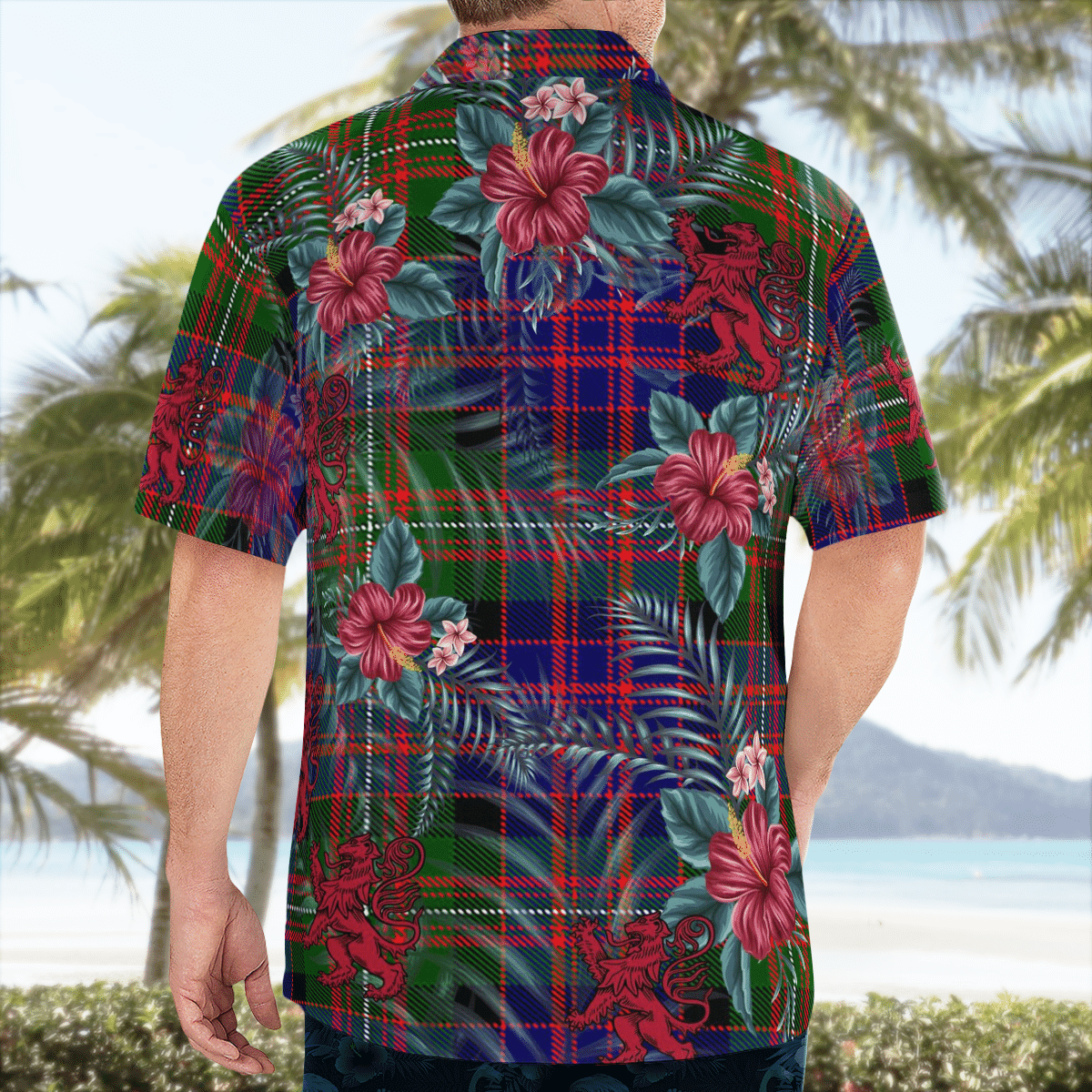 Clan MacDonnell of Glengarry Modern Tartan Scottish Lion Hawaiian Shirt CZ76 MacDonnell of Glengarry Modern Tartan Tartan Hawaii Shirt   