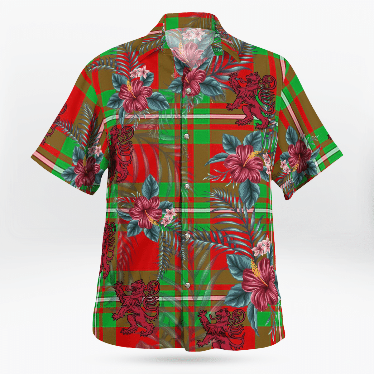 Clan Grierson Tartan Scottish Lion Hawaiian Shirt WU81 Grierson Tartan Tartan Hawaii Shirt   
