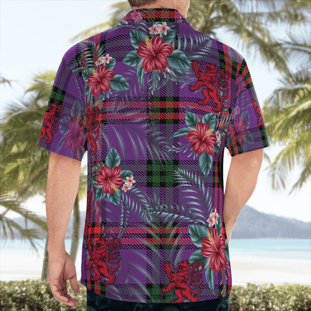 Clan Montgomery Modern Tartan Scottish Lion Hawaiian Shirt CN93 Montgomery Modern Tartan Tartan Hawaii Shirt   