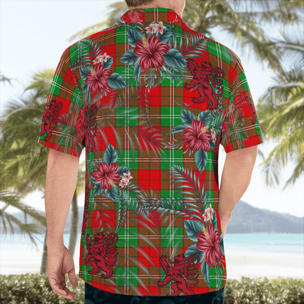 Clan Lennox Tartan Scottish Lion Hawaiian Shirt ZJ38 Lennox Tartan Tartan Hawaii Shirt   