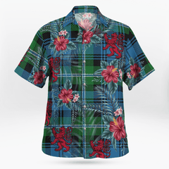 Clan Lyon Tartan Scottish Lion Hawaiian Shirt NQ60 Lyon Tartan Tartan Hawaii Shirt   